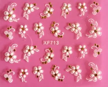 Lovely 3D flower design Water Transfer Nails Art Sticker decals girl women manicure tools Nail Wraps Decals