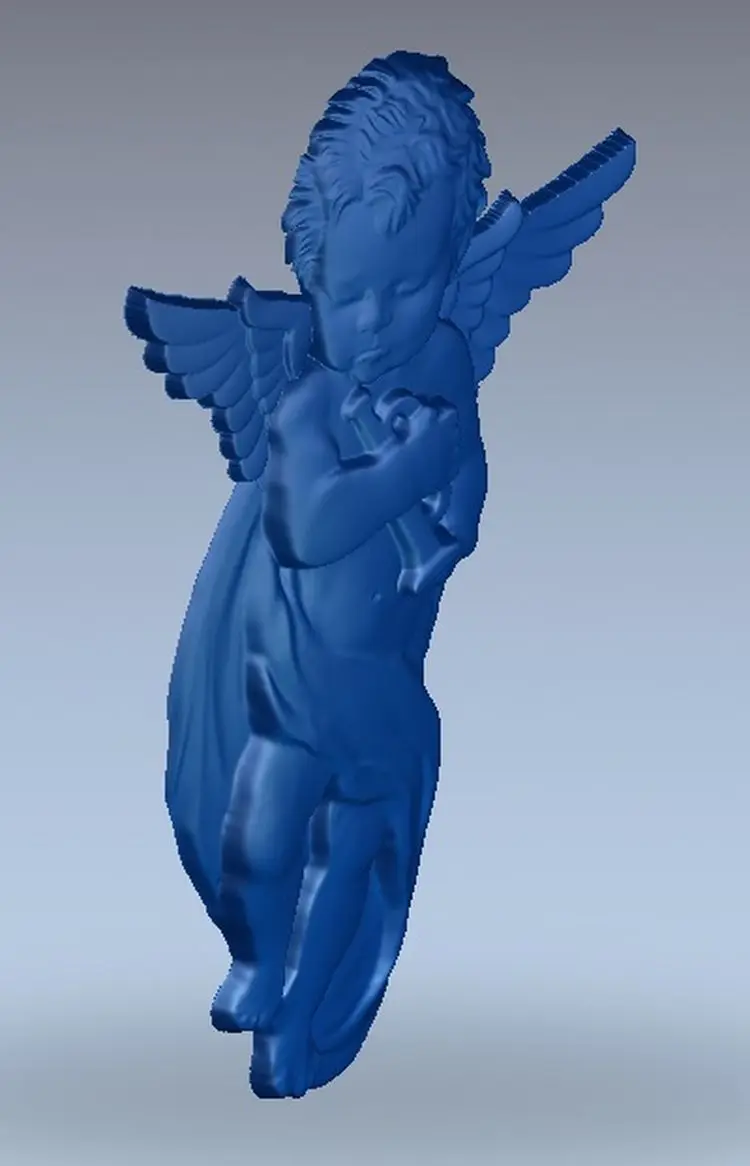 3d модель рельеф для ЧПУ в формате STL Angel_with_tube|3d model relief|3d relief modelfor cnc |