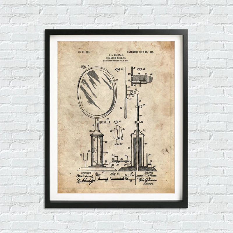 Bathroom Blueprints Canvas Print