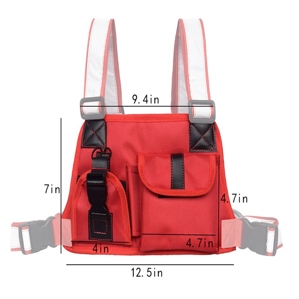 Outdoor Military Tactical Vest Radio Harness Chest Rig Multi-Purpose Hunting Camping bag Front Pack Pouch Holster Rig Carry