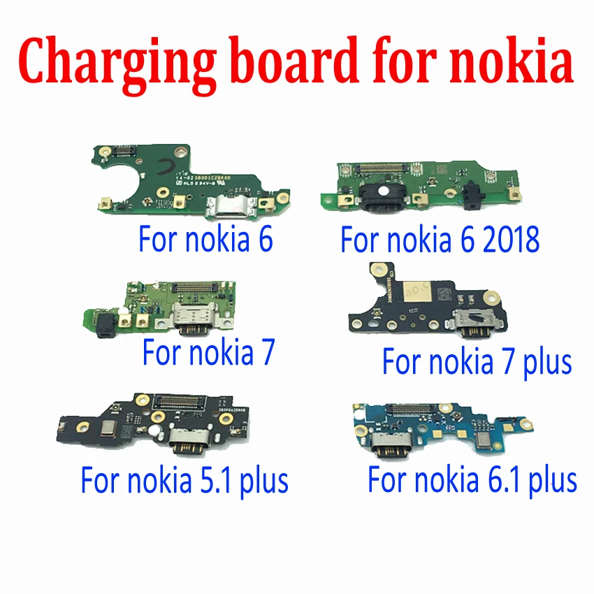 

USB Charging Port Dock Jack Socket Connector Charge Board Flex Cable With Microphone For Nokia 3 2 5 6 7 Plus 7Plus 8 X5 X6 X7