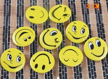 

40pcs/lots 3cm Yellow Smile Facial Badges Morale Patch PVC Rozet Brooch for Diy Upholstery