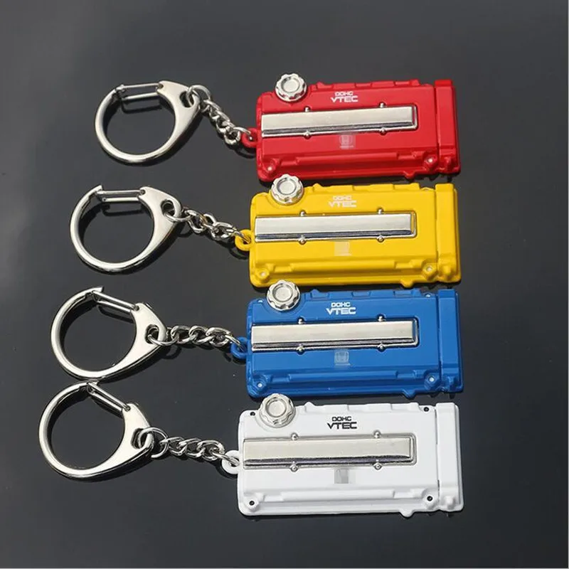 Car Styling for Honda Vtec TURBO Turbine Engine Cover Key Button Modification Style Keychain Metal Key
