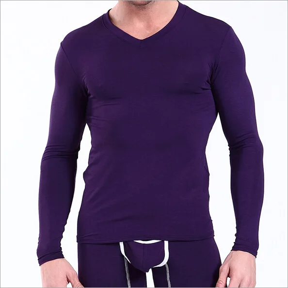 New arrival men Autumn Slim Warm Pure Modal Breathable pajamas set