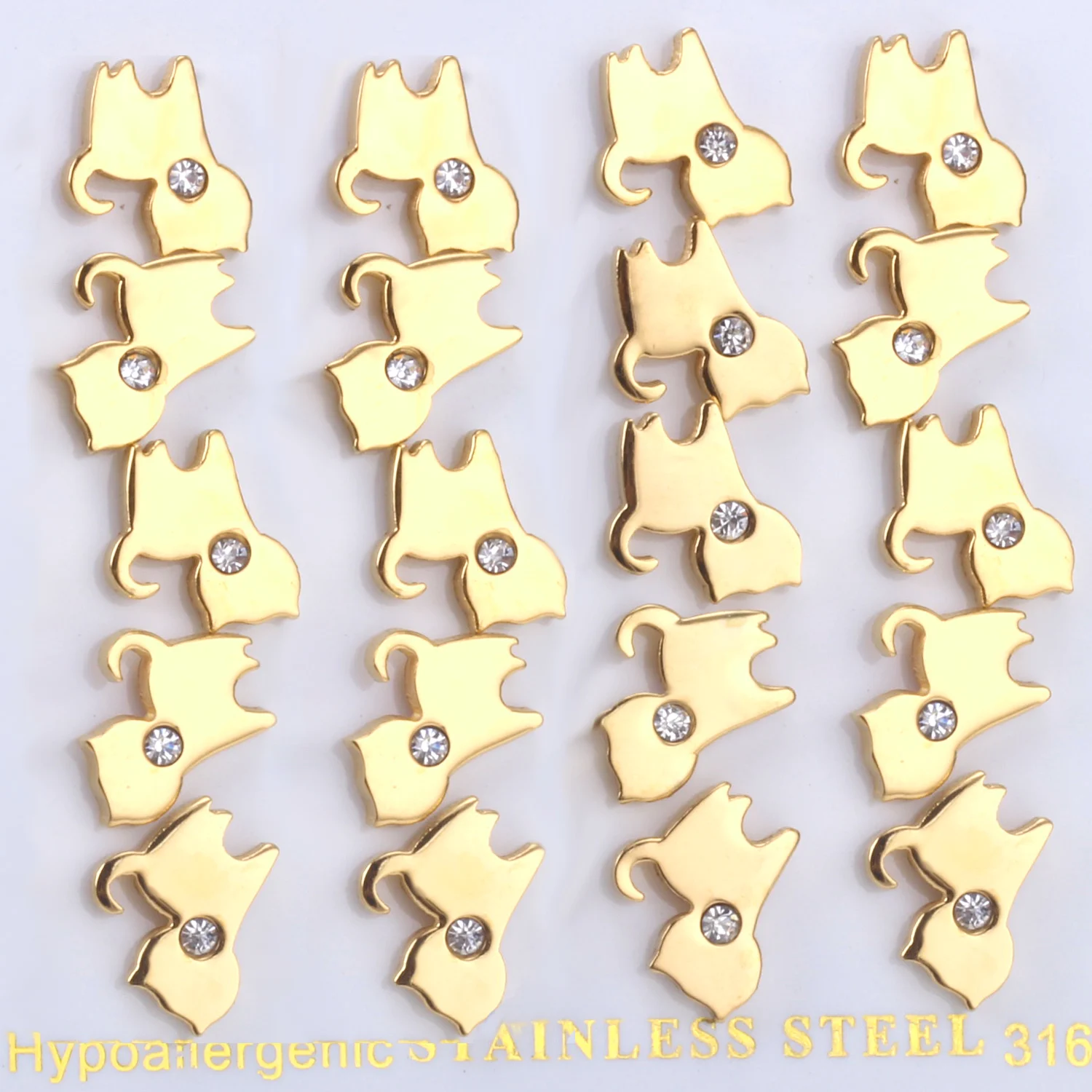 LUXUKISSKIDS 10 пар/лот золотые с цирконом маленькие Earring-106902G-гвоздики