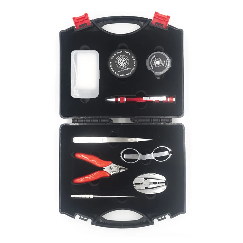 

Newest THC Mundo Tool Kit Vape Complete kit 9 in 1 tool kit Jig Tweezers Wire Pliers for E Cigarette vs coil father tool kit