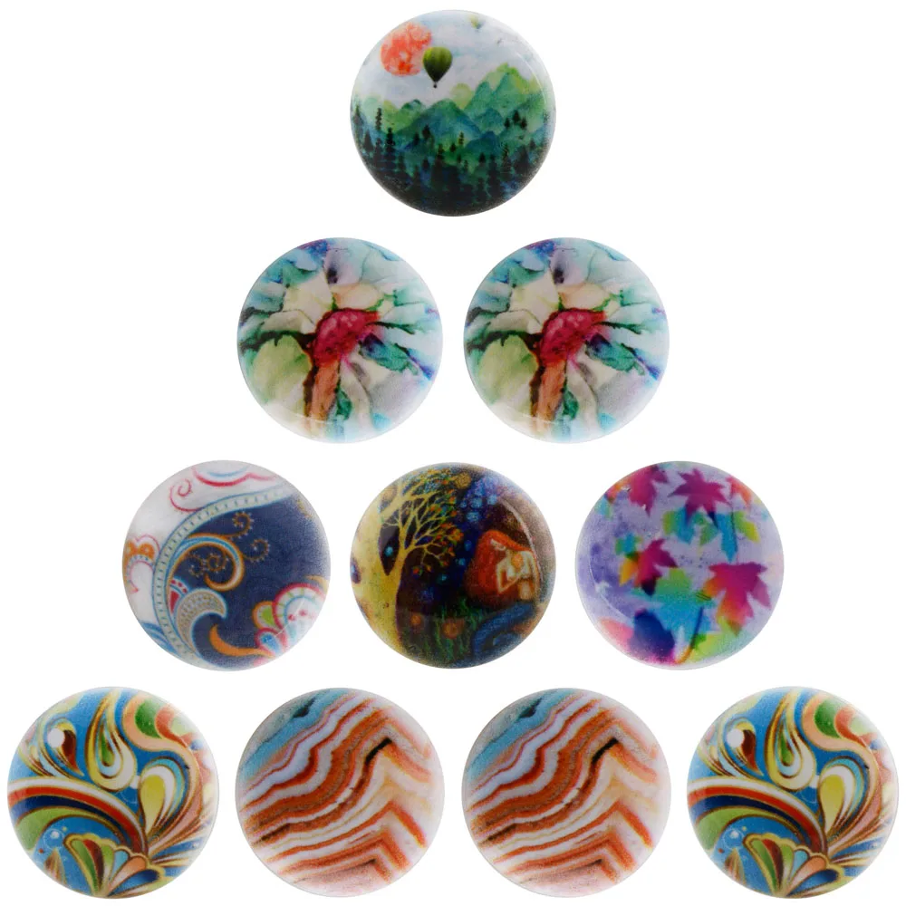 

New Design landscape oil of beads 18mm Metal Snap beads Snap Jewelry fit Ginger Snap Bracelet Bangles Women snaps Jewelry C5033