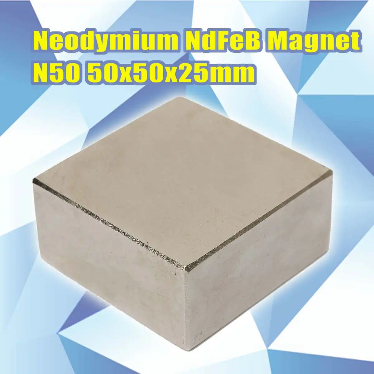 Большой 50x50x25 мм кубический Квадратный Блок редкоземельный неодимовый магнит N50
