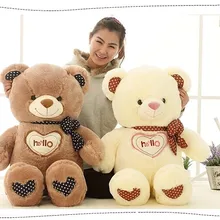 90 см "hello" плюшевый мишка плюшевая игрушка кукла, белый или коричневый цвет, подарок на день рождения b7829