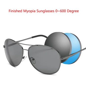 

0 -0.5 -1.0 -1.5 To -6.0 Metal Finished Myopia Sunglasses Men Fashion Big Frame Short-sight Eyewear Prescription Sunglasses