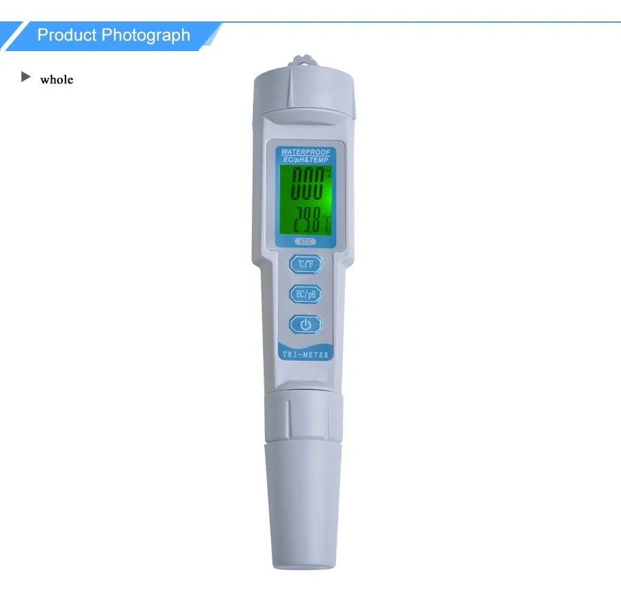 PH-983 3 в 1 многопараметрический pH монитор для измерения температуры воды ручка Тип pH EC TEMP Acidometer пить воду качество анализатор