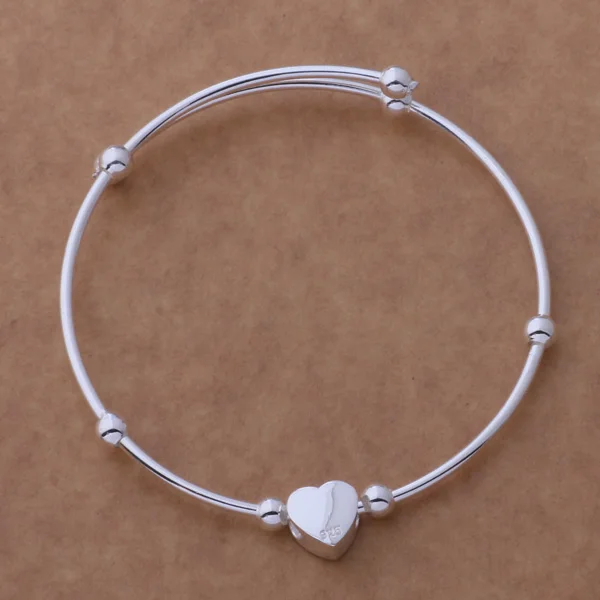 

AB033 Hot 925 sterling silver bangle bracelet, 925 silver fashion jewelry small heart bracelet /afsaiwza aiiaizpa