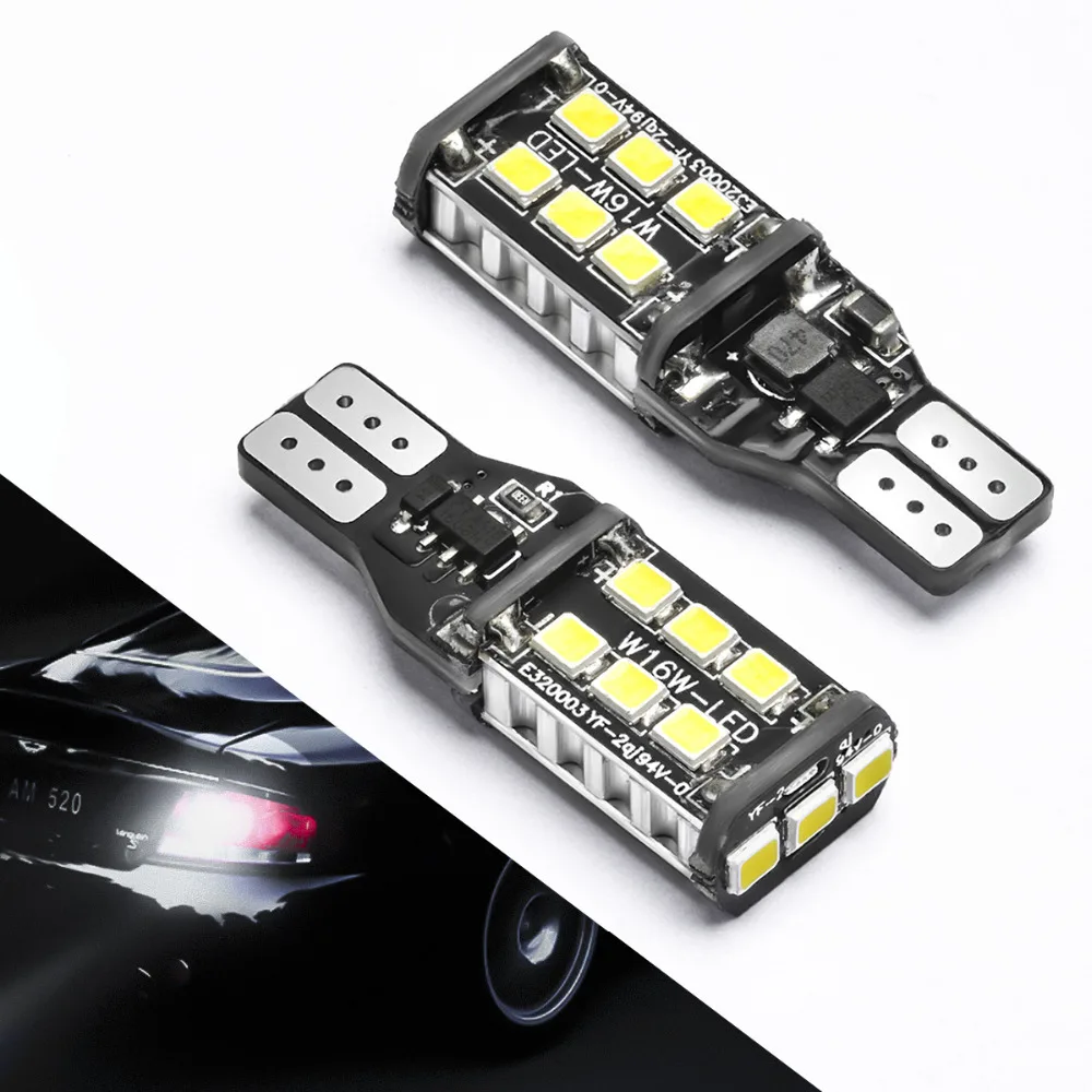 

SEALIGHT 2PCS T15 W16W 912 921 LED Bulbs CANBUS Error Free Car Back-up Reverse Light High Bright 400 Lumen 6000K Xenon White