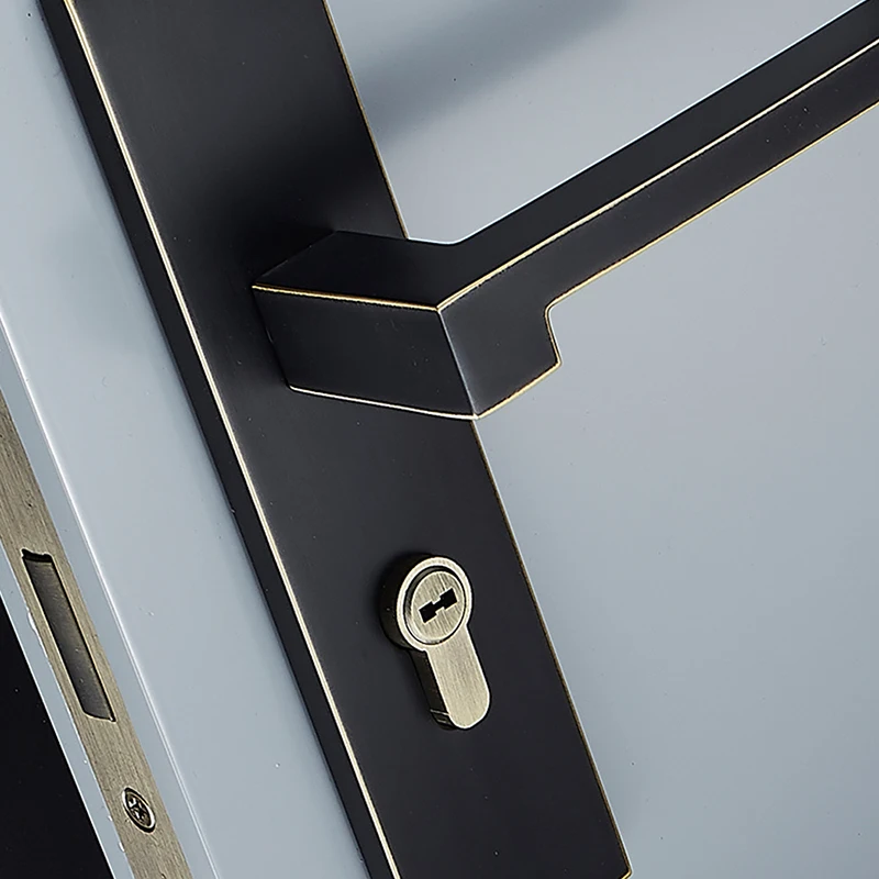  Elegant Luxury 1Set European Pure Brass Door Lock Set Interior Security Anti-theft Door Handle Lock - 33050906314