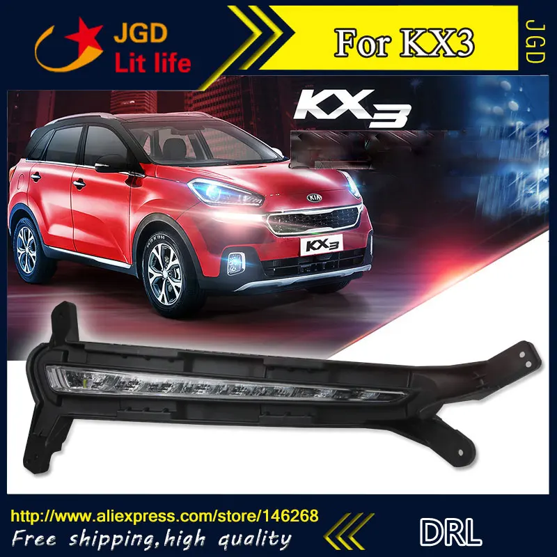 Бесплатная доставка ! 12В 6000K СИД DRL дневного света для Kia KX3 2015 2016 противотуманная фара стайлинга автомобилей Бесплатная доставка ! 12В 6000K СИД DRL дневного света для Kia KX3 2015 2016 противотуманная фара стайлинга автомобилей