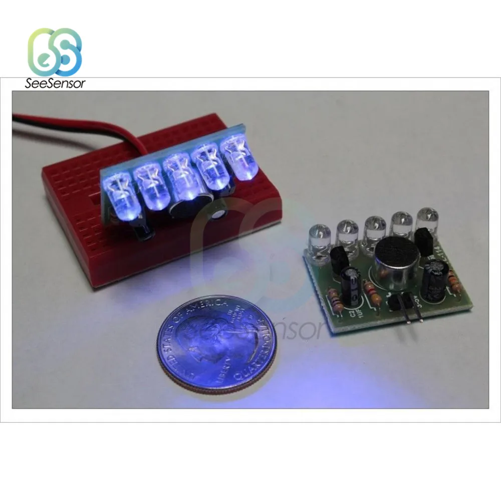 Светодиодное управление звуковым датчиком Φ 3V 5 V светодиодная плата модуля