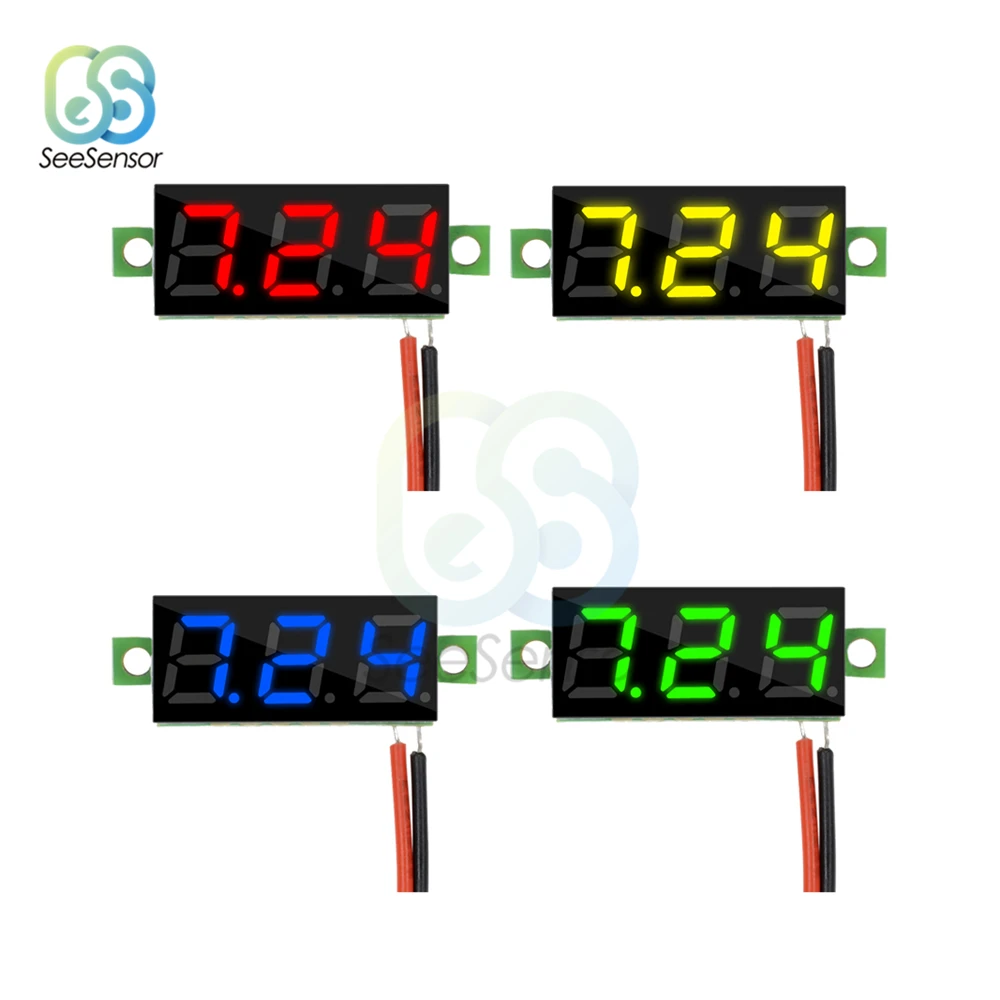 

Mini Digital Voltmeter Voltage Tester Meter 0.28 Inch 2.5V-30V 2 Wire LED Screen Electronic Parts Accessories