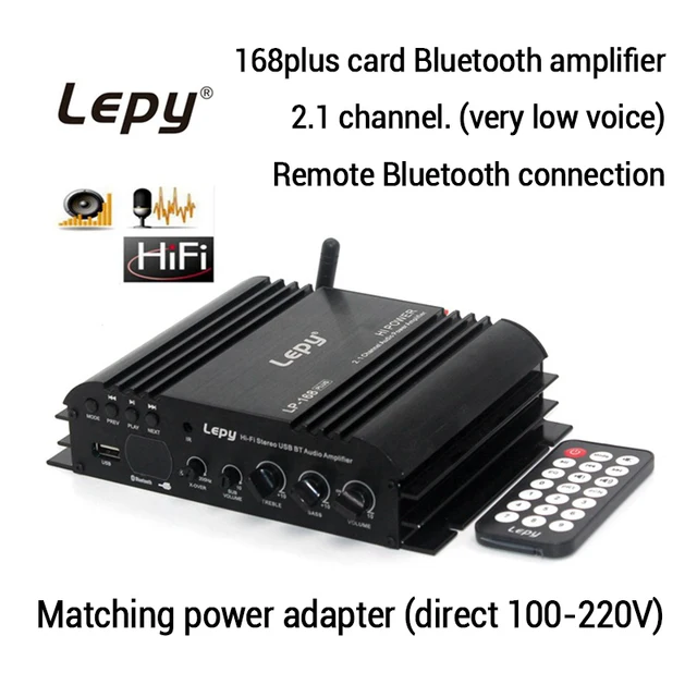 Best Price Lepy LP168 Plus  2.1 Channel Car Amplifier 3.55MM Audio Wired Super Bass HiFi Stereo Bass Output Power