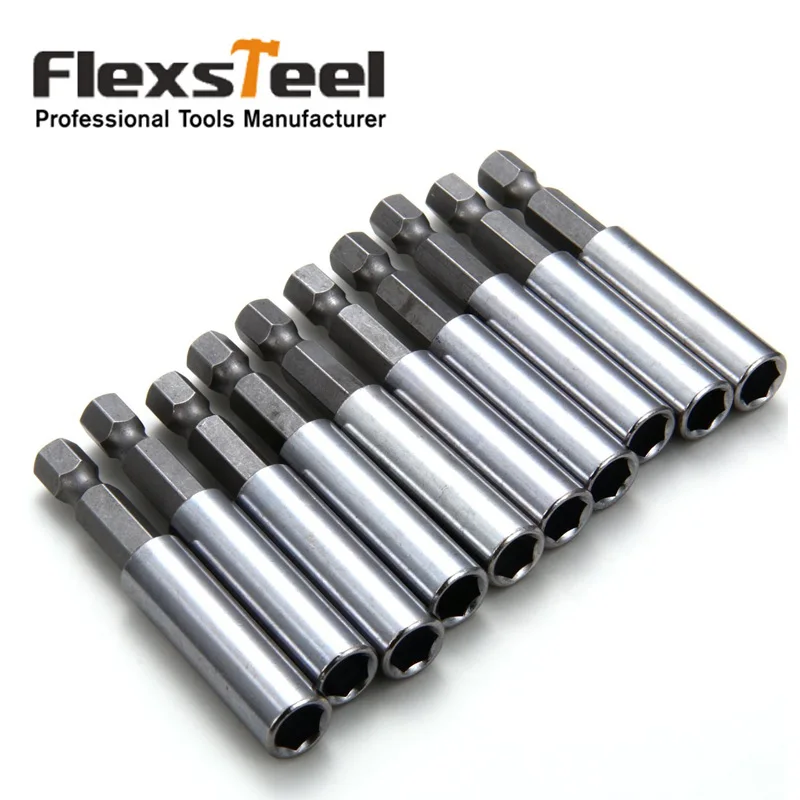 

Power Tools 10PCS Magnetic Extension Extend Socket Drill Bit Holder Screwdriver Extend Socket Bar Rod 1/4" Hex Shank