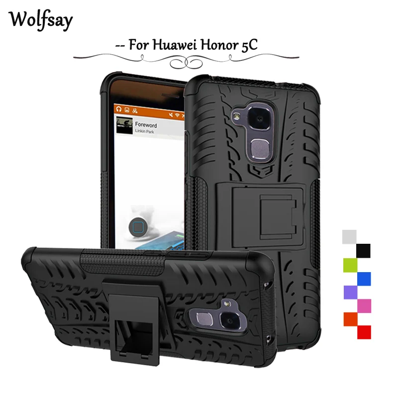 

Wolfsay For Case Huawei Honor 5C Cover Tough Impact Phone Case For Huawei Honor 5 Case For Huawei Honor 7 Lite Silicone Fundas