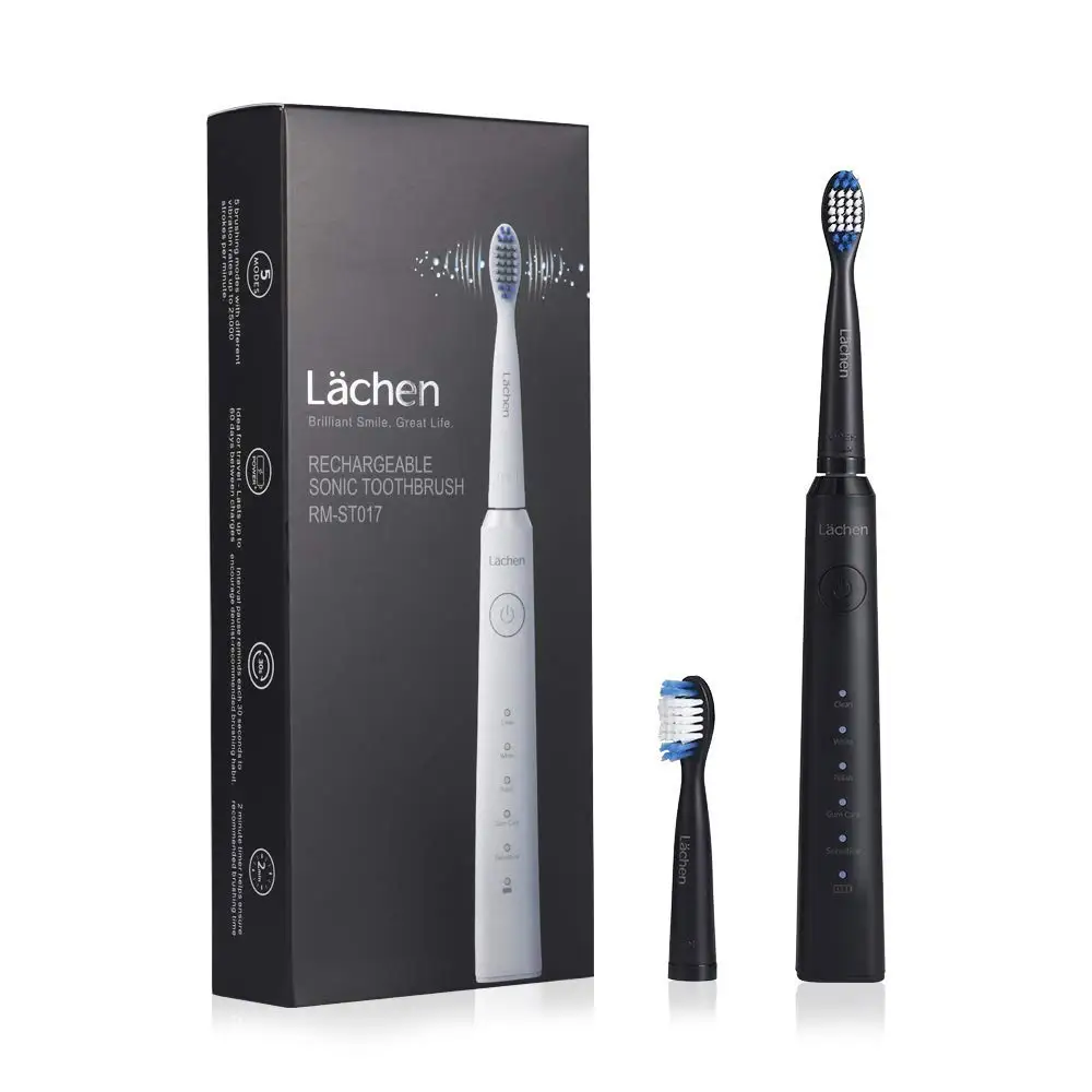 

Lachen Electric Toothbrush Sonic toothbrush with 2 brush heads timer 5 modes USB charging IPX7 waterproof