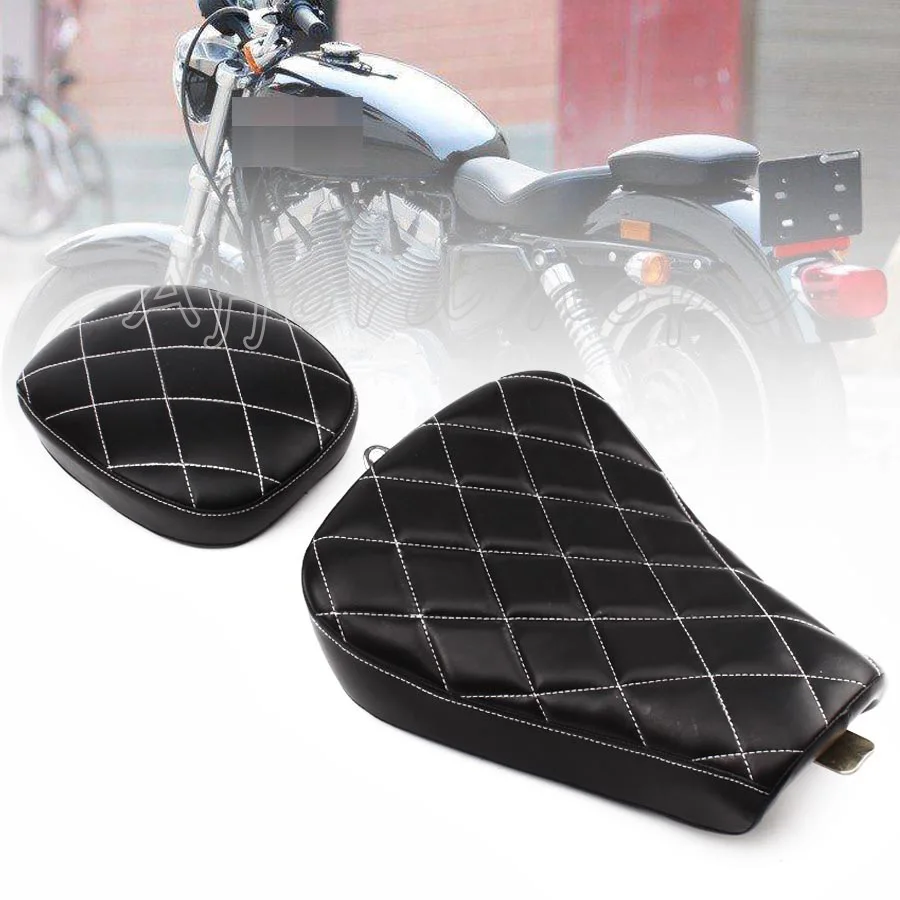 Подходит для мотоцикла Harley Sportster 883 1200 черный передний водитель + задний пассажир