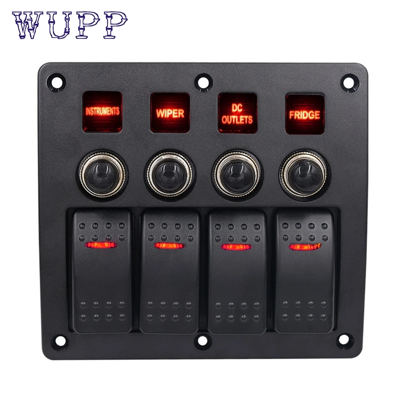 

Car-stying wupp Switches Waterproof Car Auto Boat Marine LED Rocker Switch Panel Circuit Breakers td2 Dropship