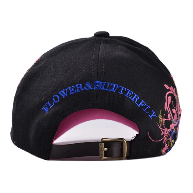 Women butterflies flower embroidery caps women girl sun hats casual snapback caps baseball cap winter autumn baseball cap sun hat