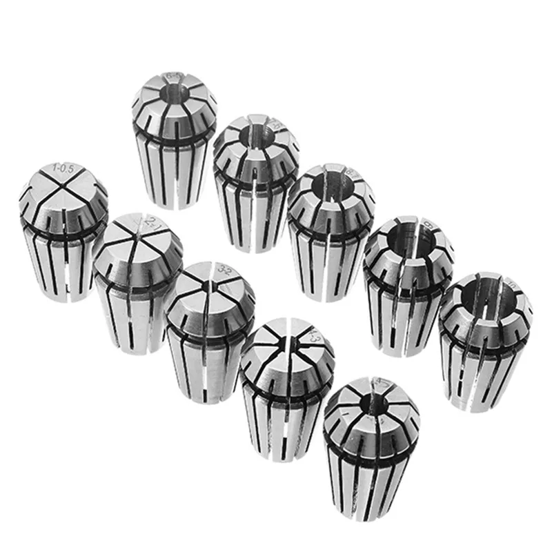

Brand New ER16 10pcs 1-10mm Spring Collet Set For Machine Engraving CNC Milling Lathe Tool