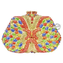 LaiSC Rot Luxus Kristall Kupplungen Abendtasche Box Form Party Tasche Frauen Handtaschen Hochzeit Tasche Kette Handtasche Strass Tasche SC130