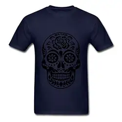 Day of the Dead-мексиканский череп Для мужчин футболка брендовая хлопковая Для мужчин Костюмы мужской Slim Fit Футболка 2017 для мужчин модная футболка