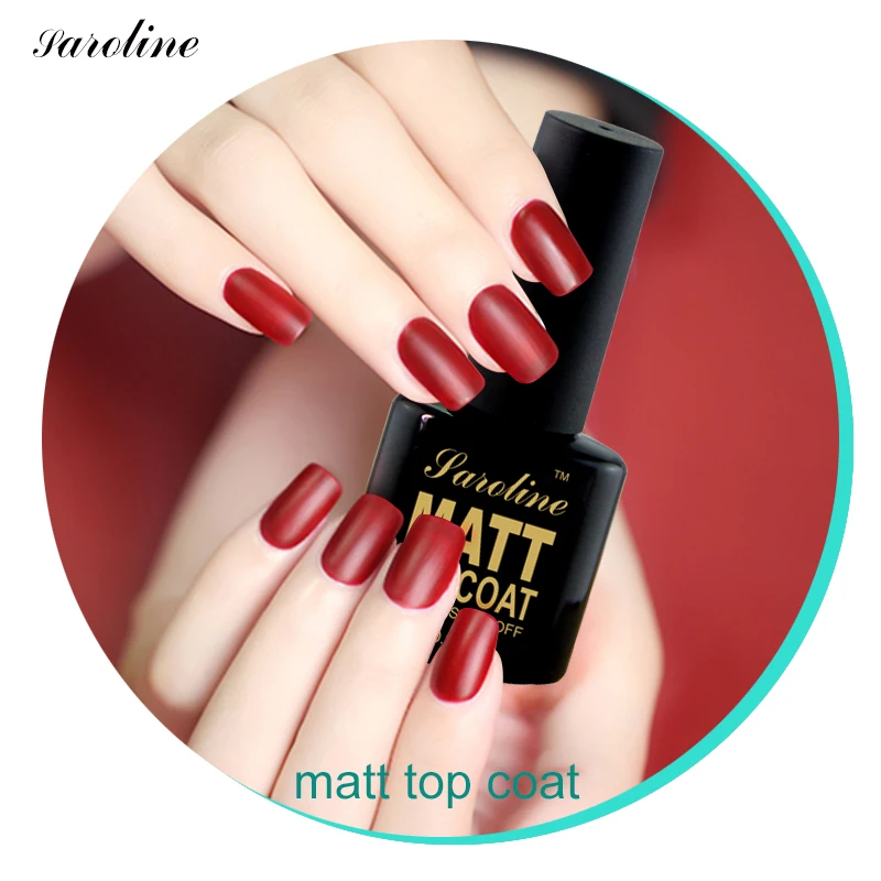 

Saroline Matte Top Coat Gel Nail Polish Semi-permanent Scrub Nail Glue Soak Off Transparent Color Mat Nail Gel Design Base Coat