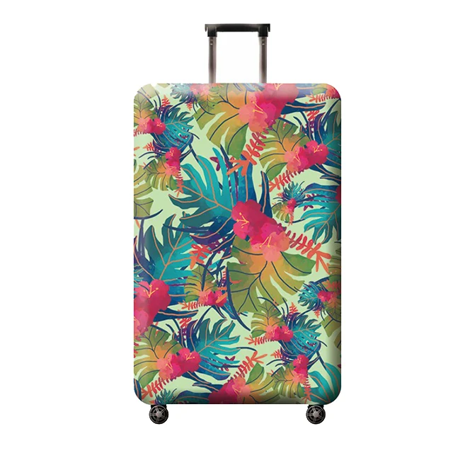 HMUNII художественный узор чехол для чемодана эластичные защитные чехлы аксессуары для путешествий Чехол для тележки от пыли для 18-32 дюймов - Цвет: Leaves