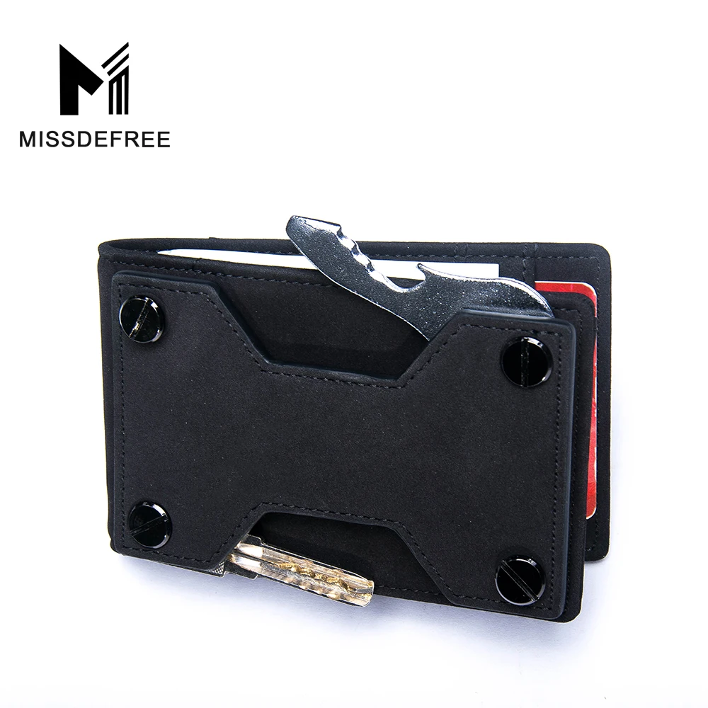 

Multifunction Key Card Leather Wallets for Men Creative Bifold and Key Holder Slim and Compact Purse Card Holder Coins Bags