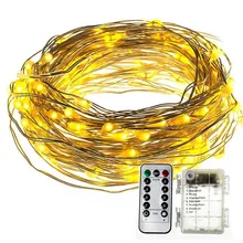 Светодиодный батарейный блок, медный провод, гирлянды для украшения рождества