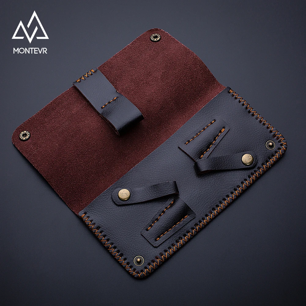 GenuineLeatherHairScissorsCaseSalonHairToolsCasefor2pcs