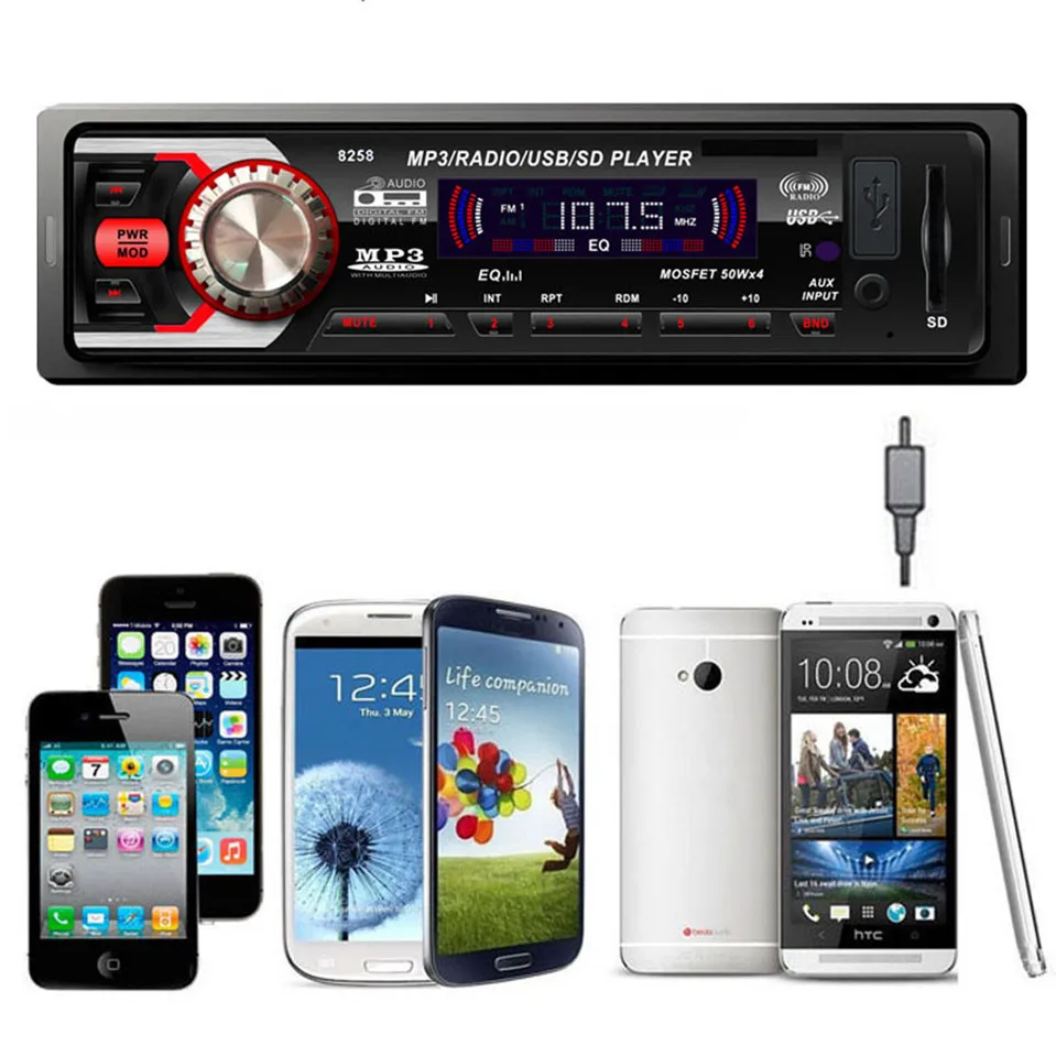 100new Car Bluetooth Stereo Aux Input USB/SD/FM MP3 Receiver Player In