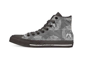 

Frenchie Bulldog Mandala Design breathable Casual High Top lace-up Canvas shoes sneakers