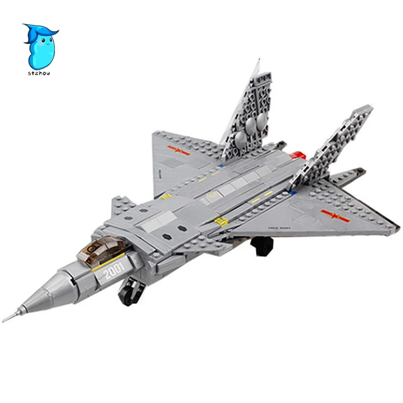 

StZhou 324pcs Building Block Sets Model Fighter Sound Flash Educational DIY Bricks Toys For Children Christmas Gift