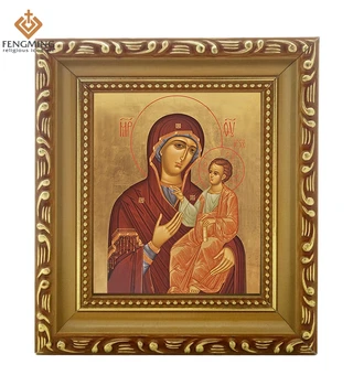 

High quality cheap wood photo frame lcon of ikona-bozhej-materi-chem-pomogaet religious orthodox catholic byzantine period art