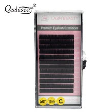 Qeelasee 4 чехла 0,07 3D объем норки индивидуальное наращивание ресниц искусственный cils Макияж ресницы «maquiagem» cilios корейский материал