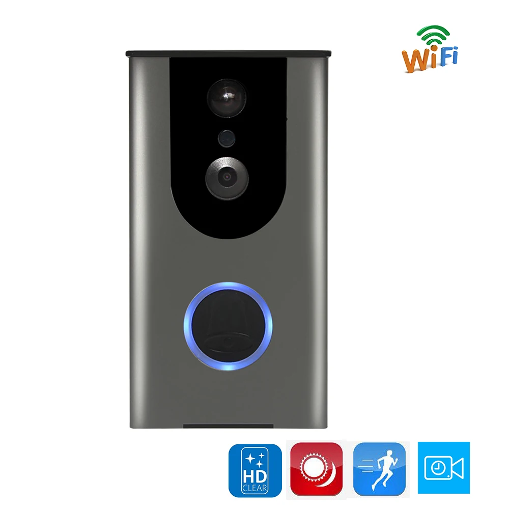 

Free Shipping Wireless Wifi Video Doorbell Intercom Door phone Built in Battery Door Camera PIR IR Waterproof Wide View Angle