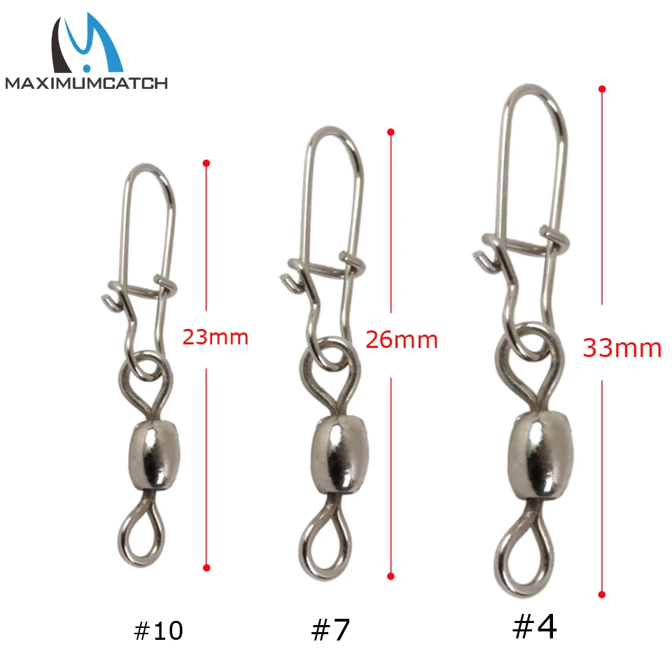 

Maximumcatch 50Pcs Crane Fishing Swivel With Nice Safe Snap Size 4 and Size 7# Fishing Tackle Box
