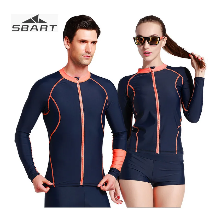 

SBART Long Sleeve Male Female Sun Protection Rashguard Quick dry Jellyfigh Swimming Tops Bathing Costume Bodysuit Tight Swimwear