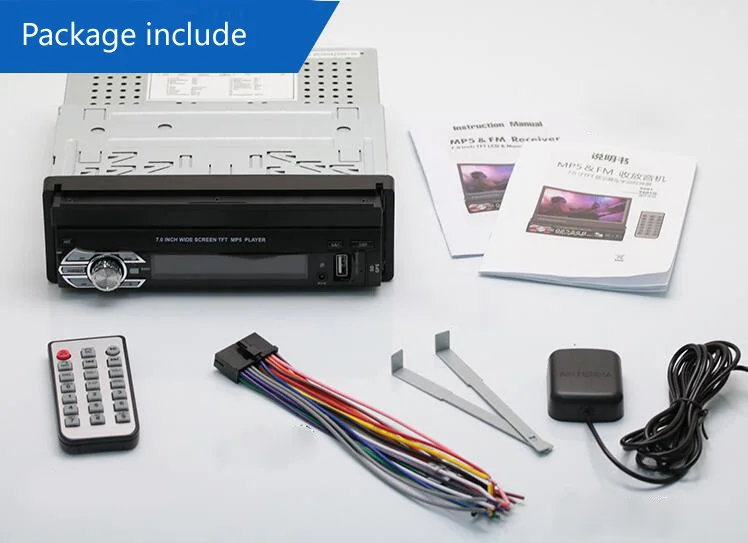 Excellent 7" 1 Din Car DVD Player GPS Navigation Universal In-dash Detachable Front Panel Auto Radio Audio Stereo 1Din 15