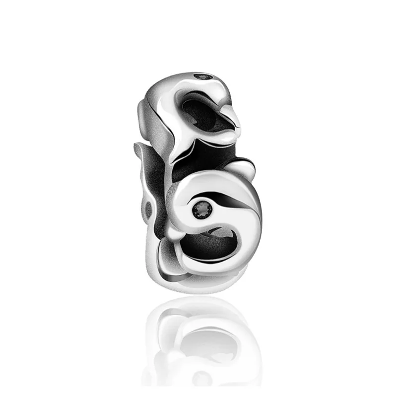 

2019 NEW 100% 925 Sterling Silver Cute Dolphin Spacer Beads Charm Suitable DIY Bracelet Gift Women Original Jewelry Wedding