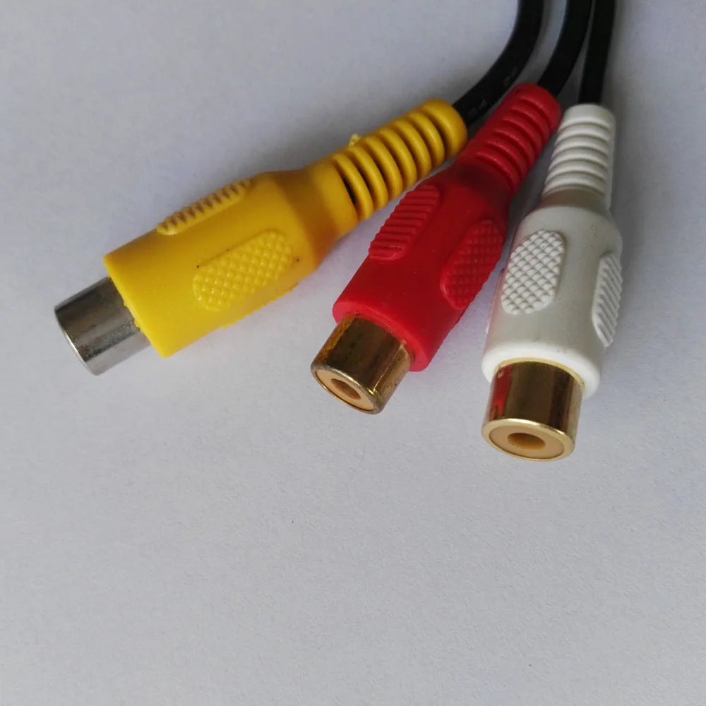3RCA 3 rca tv av audio aux video input cables line for VW audi AMI interface A4 A5 A6 A7 A8 Q5 S5 Q7 tiguan cc golf passat