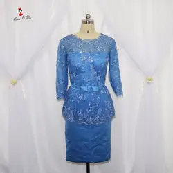 Vestido de Madrinha темно-синие короткие платья для матери невесты Плюс Размер 2017 кружева жениха длинное платье для крестной матери платье до колена