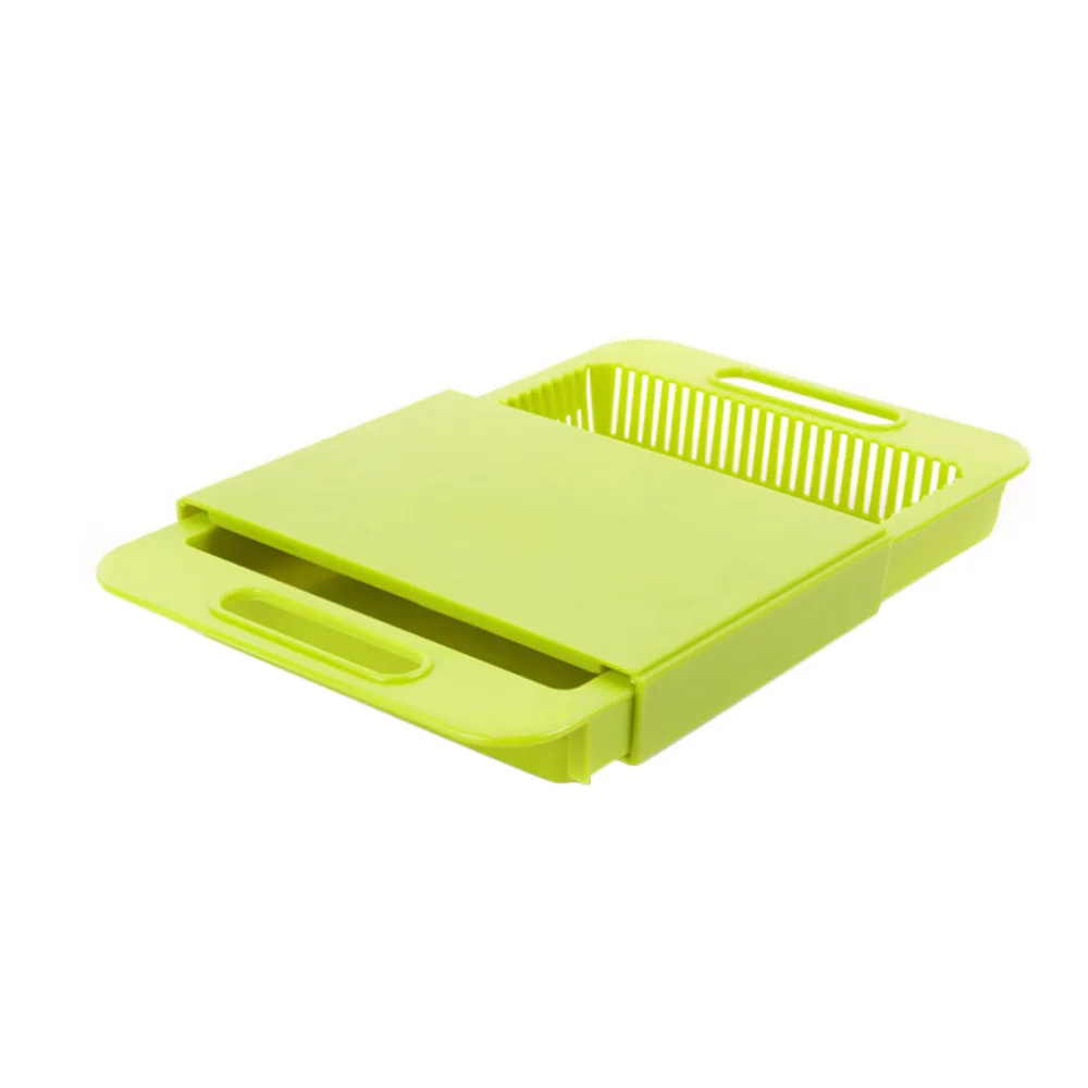Telescopic Removable Food Chopping Cutting Board Wash Dish Draining Board Non Slipping Handle Food Slice Cut