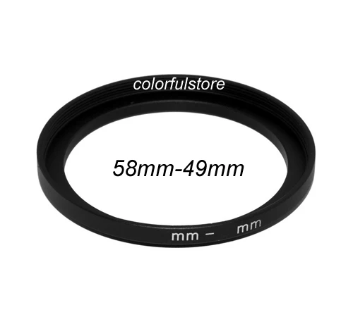 

Pro 58mm to 49mm 58 49 mm Metal Step-Up Step Up Ring Camera Lenses Lens Hood Holder Filter Filters Stepping Adapter Adapters P02